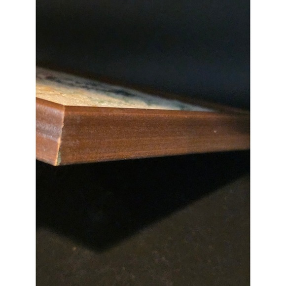 Vintage Framed Butterfly Needlepoint Embroidery Wall Art 7x7 - Picture 9 of 11